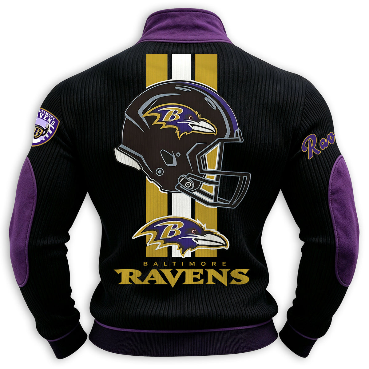 Baltimore Ravens Football Helmet 1/4 Zip Pullover Sweatshirt