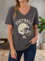 Women's Football Lover Helmet Camp 98 Printed Waffle Top