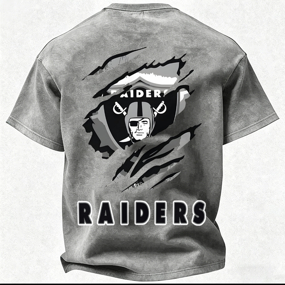 Las Vegas Raiders Printed Unisex 100% Pure Cotton Washed T-Shirt