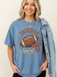 Women's Football Lover Gridiron Spirit Bow Printed T-Shirt
