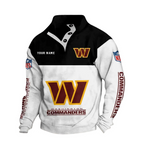 Washington Commanders Custom Button Mock Neck Sweatshirt