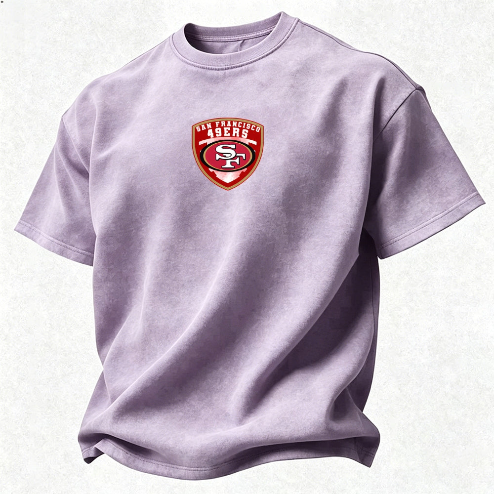 San Francisco 49ers Printed Unisex 100% Pure Cotton Washed T-Shirt