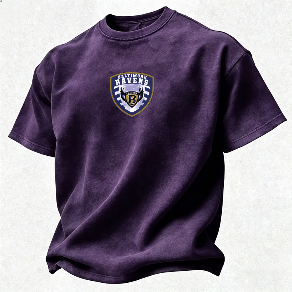 Baltimore Ravens Printed Unisex 100% Pure Cotton Washed T-Shirt