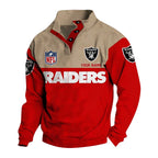 Men's Las Vegas Raiders Button Mock Neck Sweatshirt