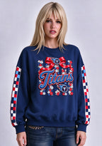 Women's Tennessee Titans Floral Bow Crewneck Sweatshirt