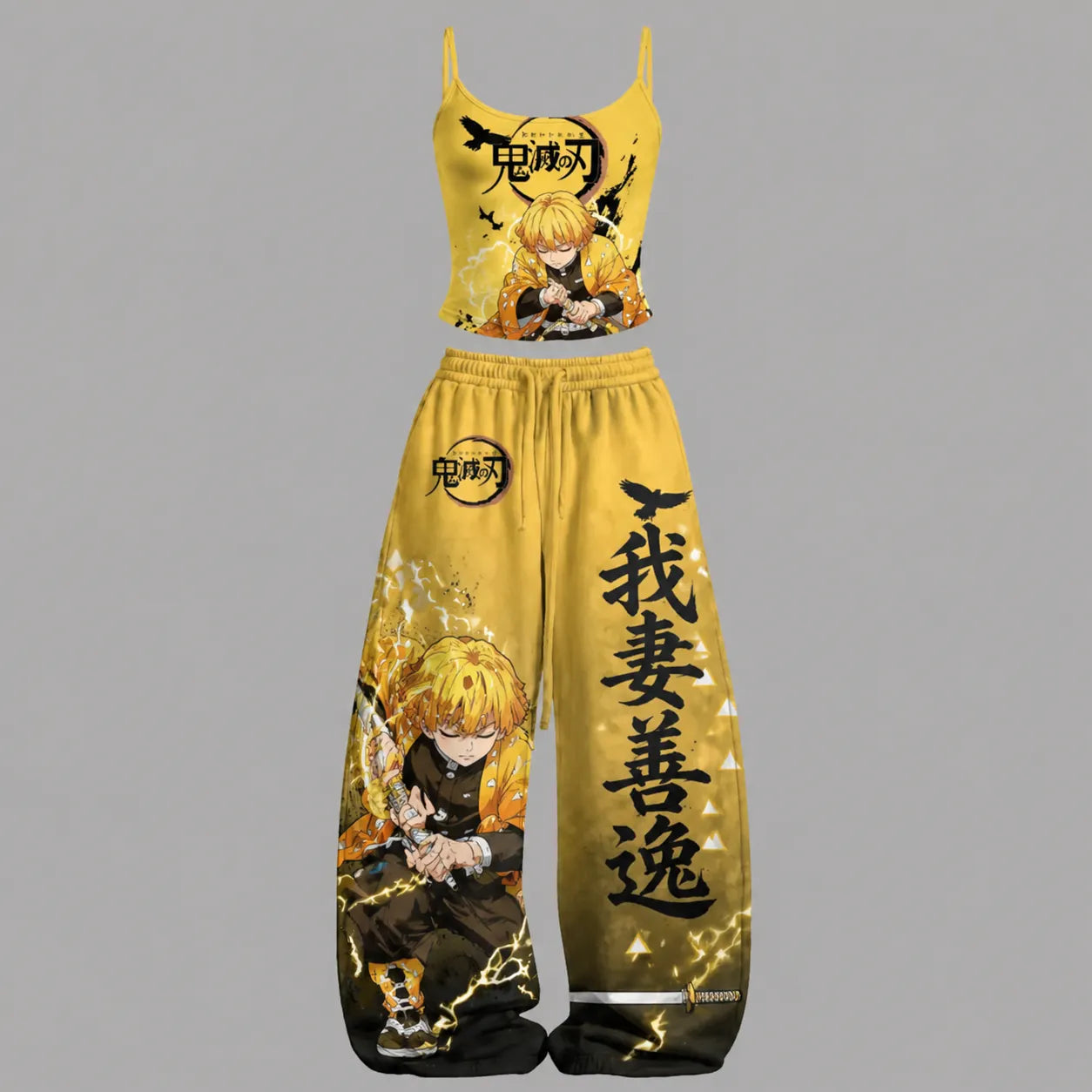 Demon Slayer Top & Elasticated Trousers Two-Piece Set