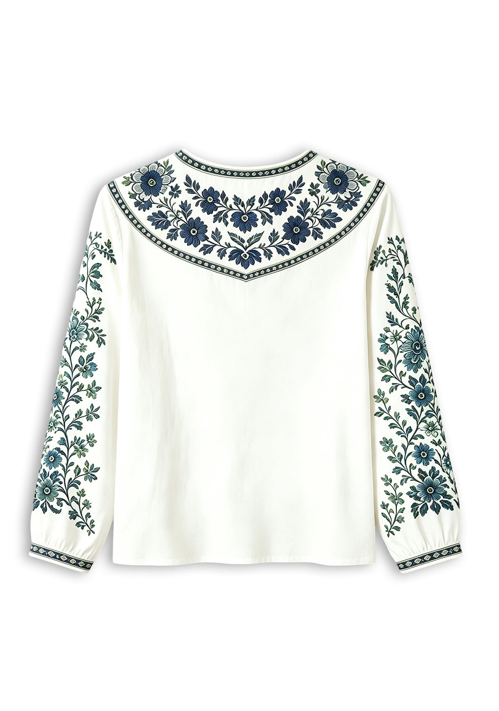Women's Seattle Seahawks Boho Floral Printed V-Neck Long Sleeve Shirt