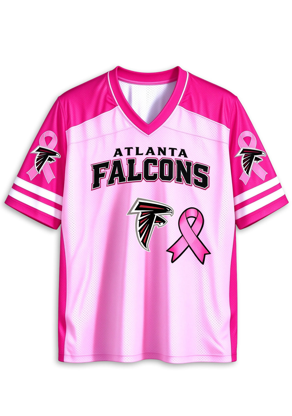 Women Atlanta Falcons Breast Cancer Awareness Pink Ribbon Mesh Jersey