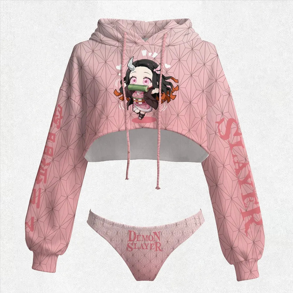 "Demon Slayer" Women's Hooded Thicken Suit Set