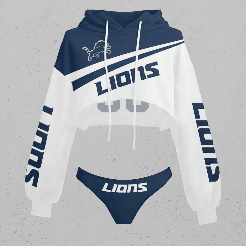 Detroit Lions Cropped Hoodie & Bottom Set