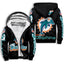 Miami Dolphins Fleece Lined Zip Up Football Fan Hooded Jacket