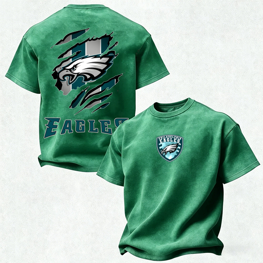 Philadelphia Eagles Printed Unisex 100% Pure Cotton Washed T-Shirt