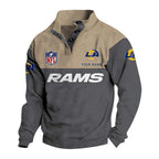 Men's Los Angeles Rams Button Mock Neck Sweatshirt