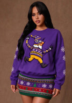 Women's Baltimore Ravens Christmas Gnome Crewneck Sweatshirt