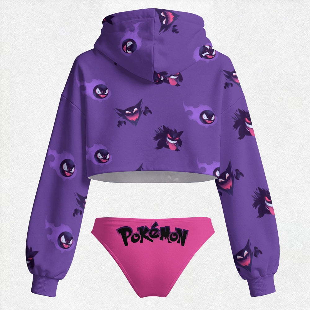 Pokémon Women's Cropped Hoodie & Thong Sets