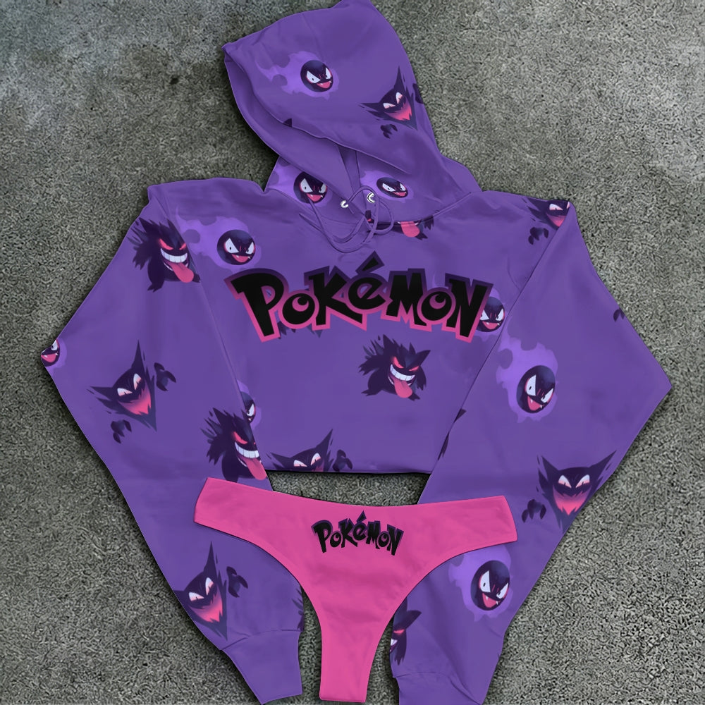 Pokémon Women's Cropped Hoodie & Thong Sets