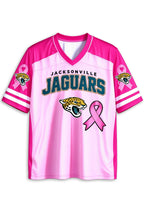 Women Jacksonville Jaguars Breast Cancer Awareness Pink Ribbon Mesh Jersey