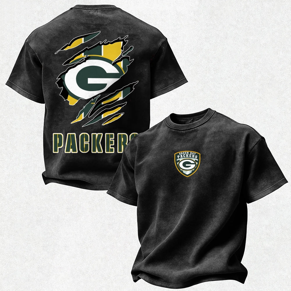 Green Bay Packers Printed Unisex 100% Pure Cotton Washed T-Shirt Main image