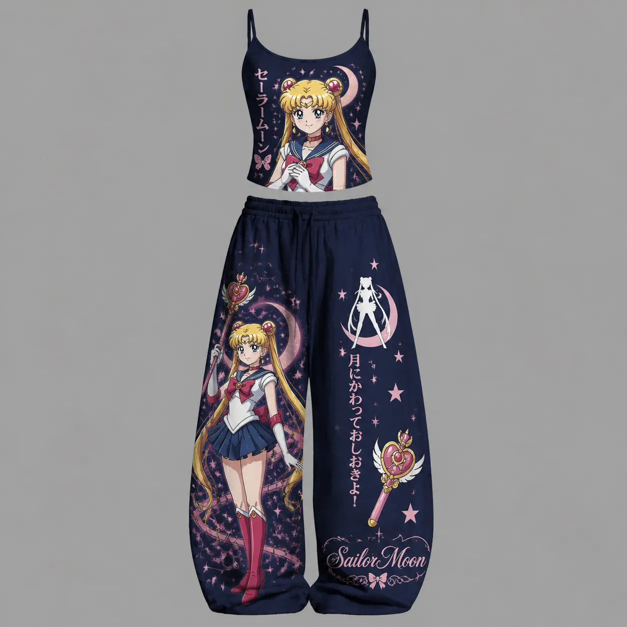 Animescollection Sailor Moon Top & Elasticated Trousers Two-Piece Set