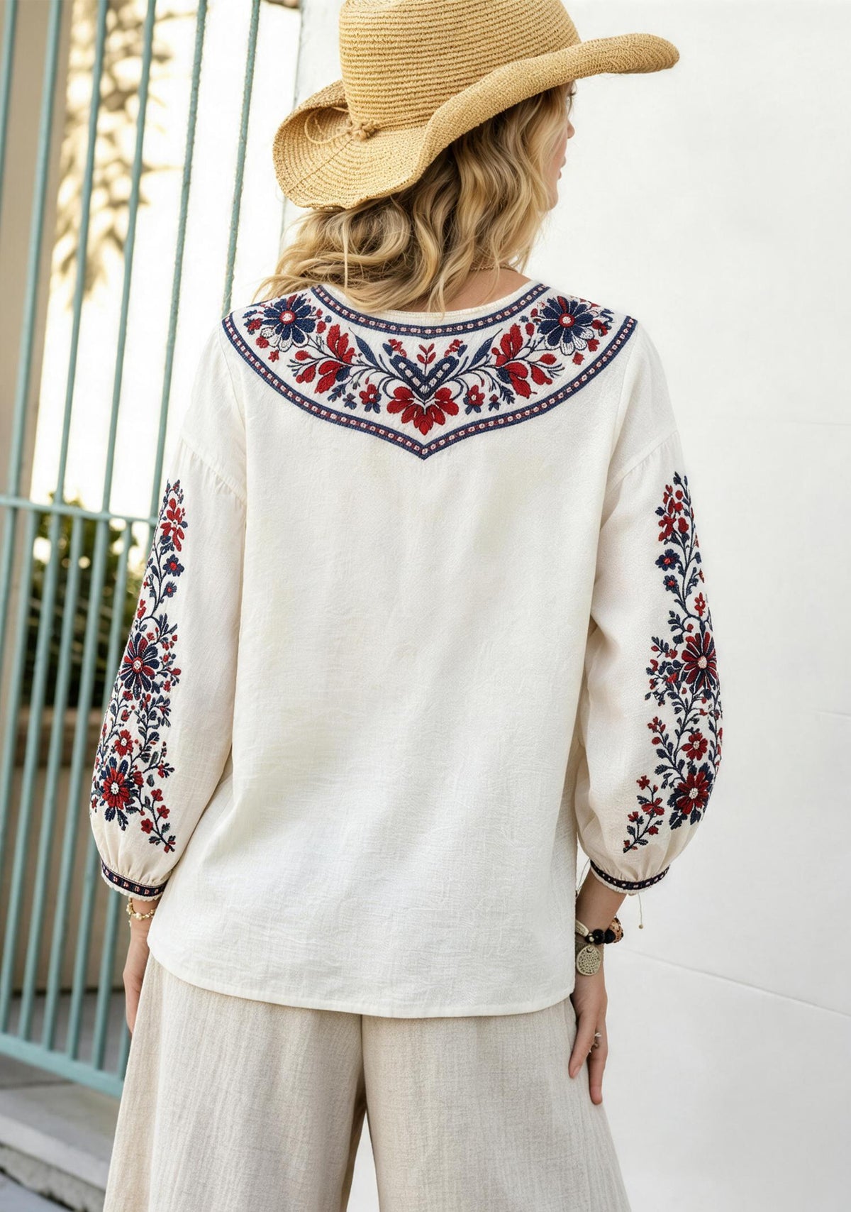 Buffalo Bills Boho Floral Printed V-Neck Long Sleeve Shirt