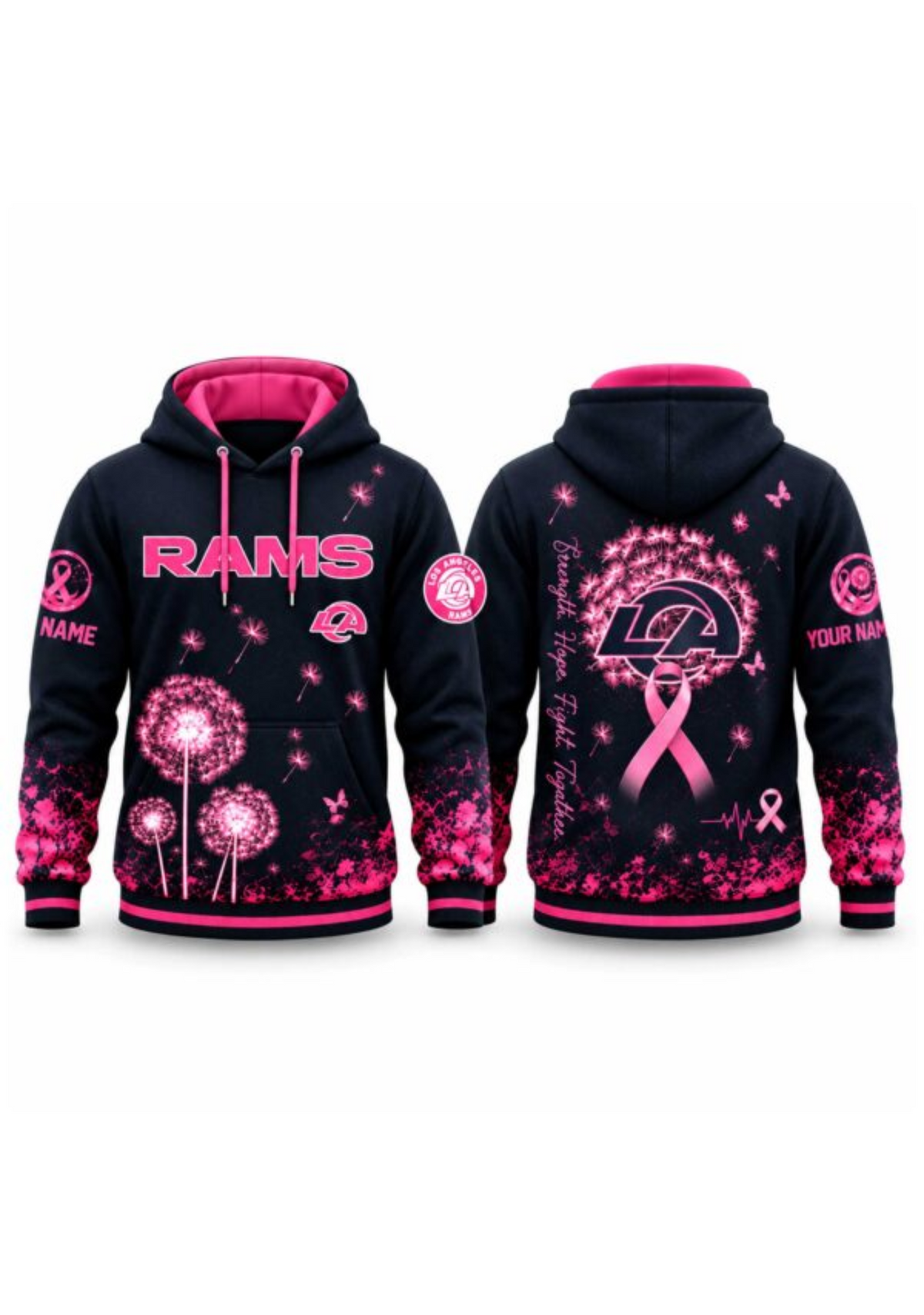Los Angeles Rams Breast Cancer Awareness Dandelion Hoodie Main image