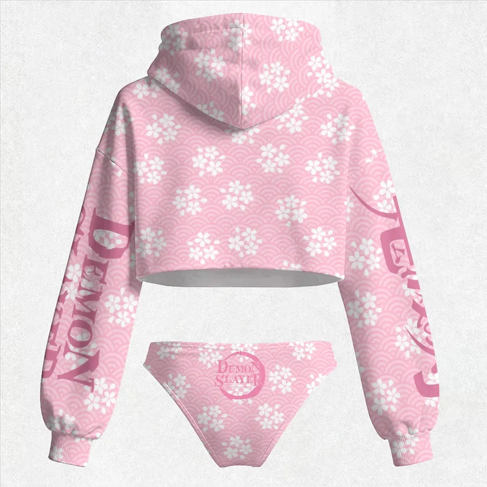 "Demon Slayer" Women's Hooded Thicken Suit Set