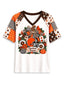Women's Cleveland Browns Patchwork Sleeve V-Neck Raglan T-Shirt