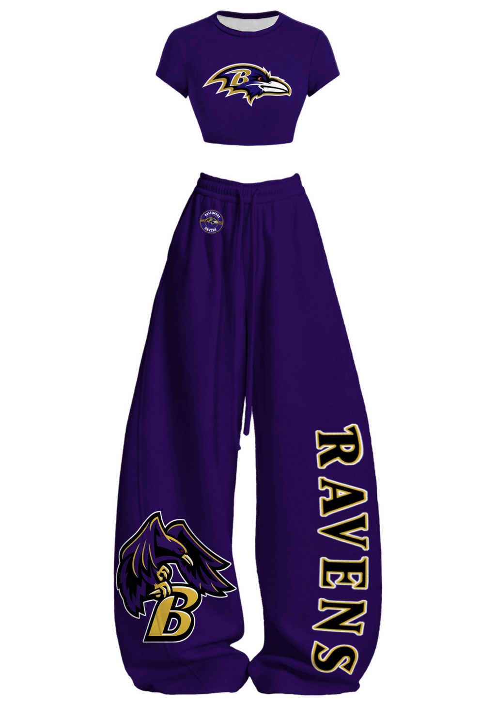 Baltimore Ravens Tops & Elasticated Trousers Two-Piece Set