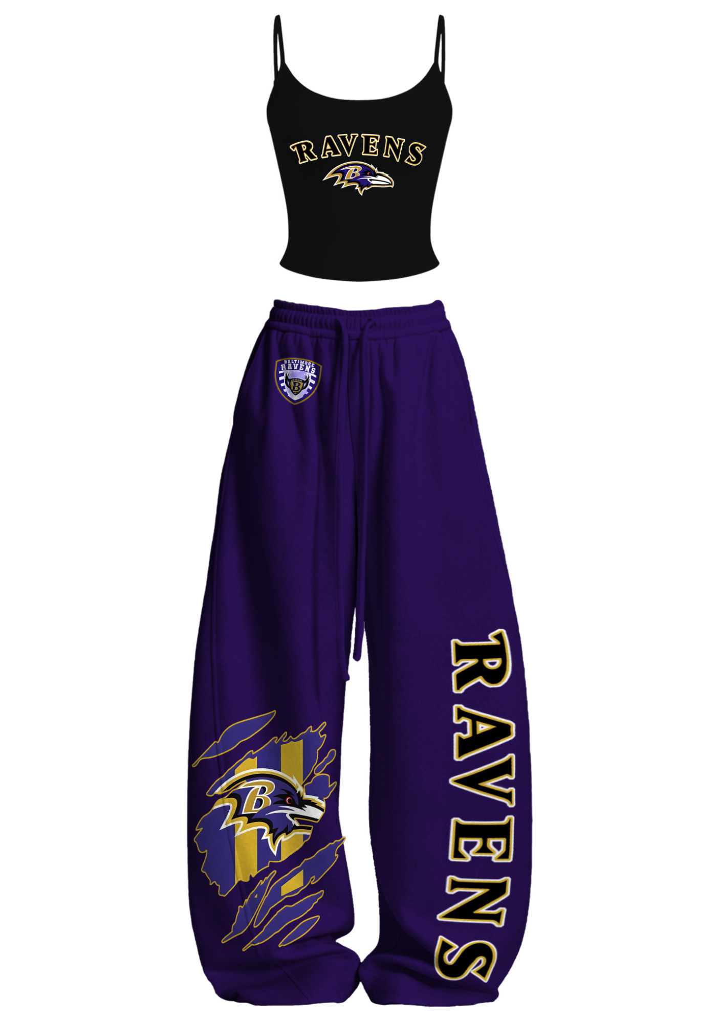 Baltimore Ravens Tops & Elasticated Trousers Two-Piece Set Main image