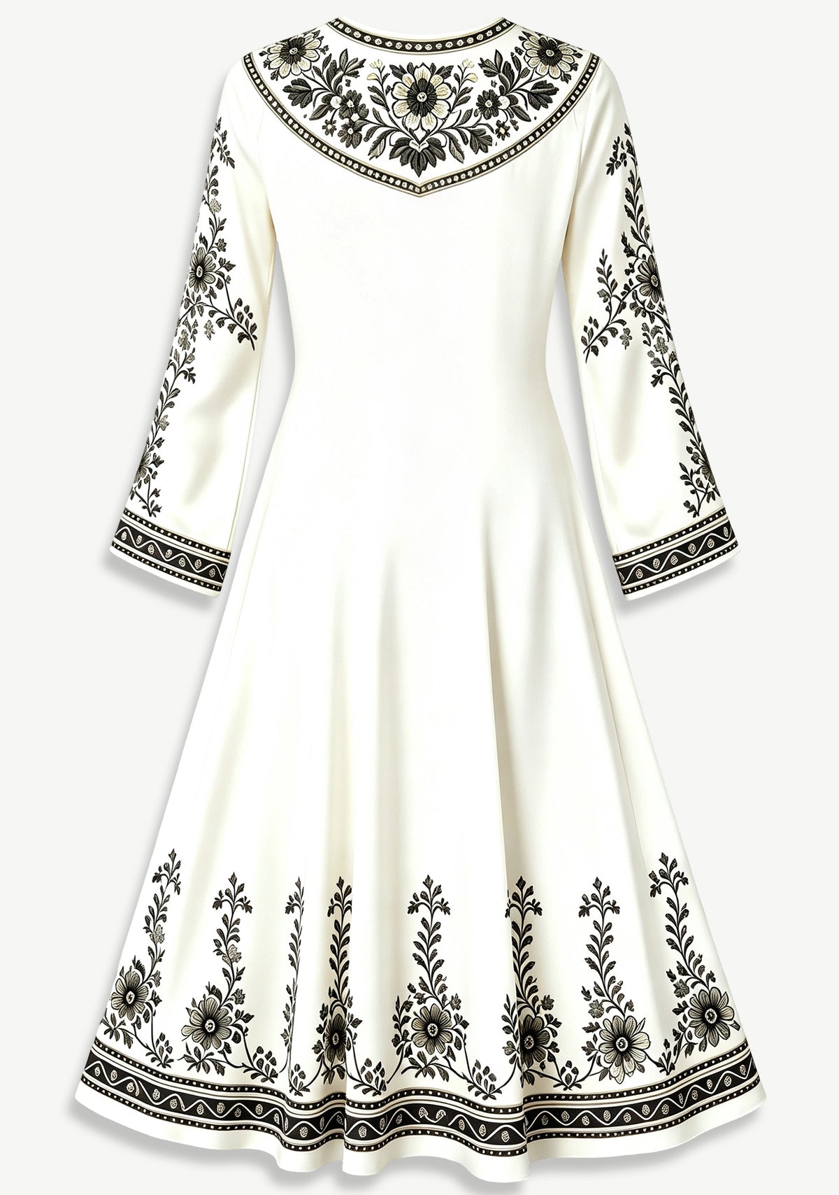 New Orleans Saints Boho Floral Printed Game‑Day Midi Dress