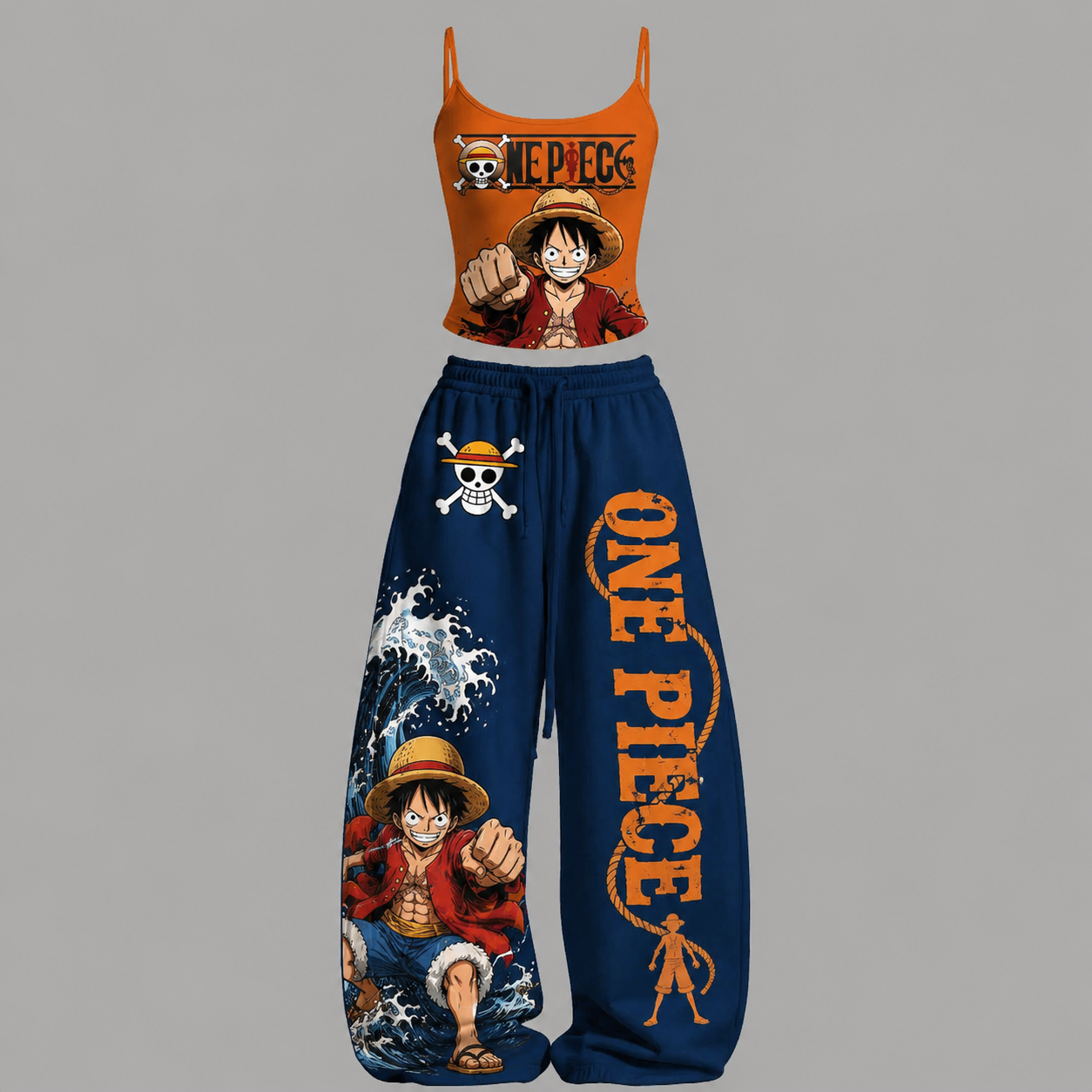One Piece Top & Elasticated Trousers Two-Piece Set