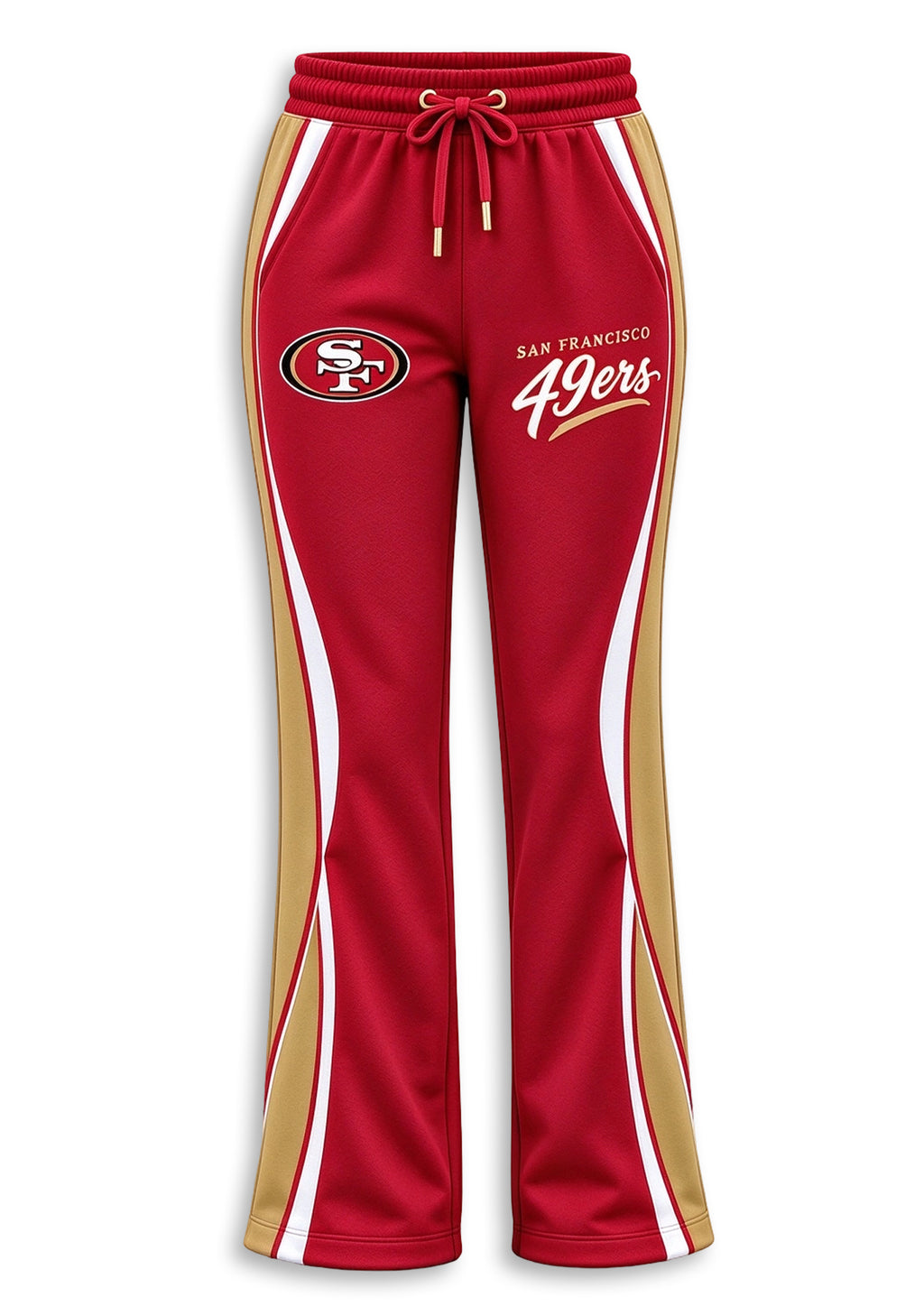 Women's San Francisco 49ers Crewneck Sweatshirt & Flared Pants 2 Piece Set