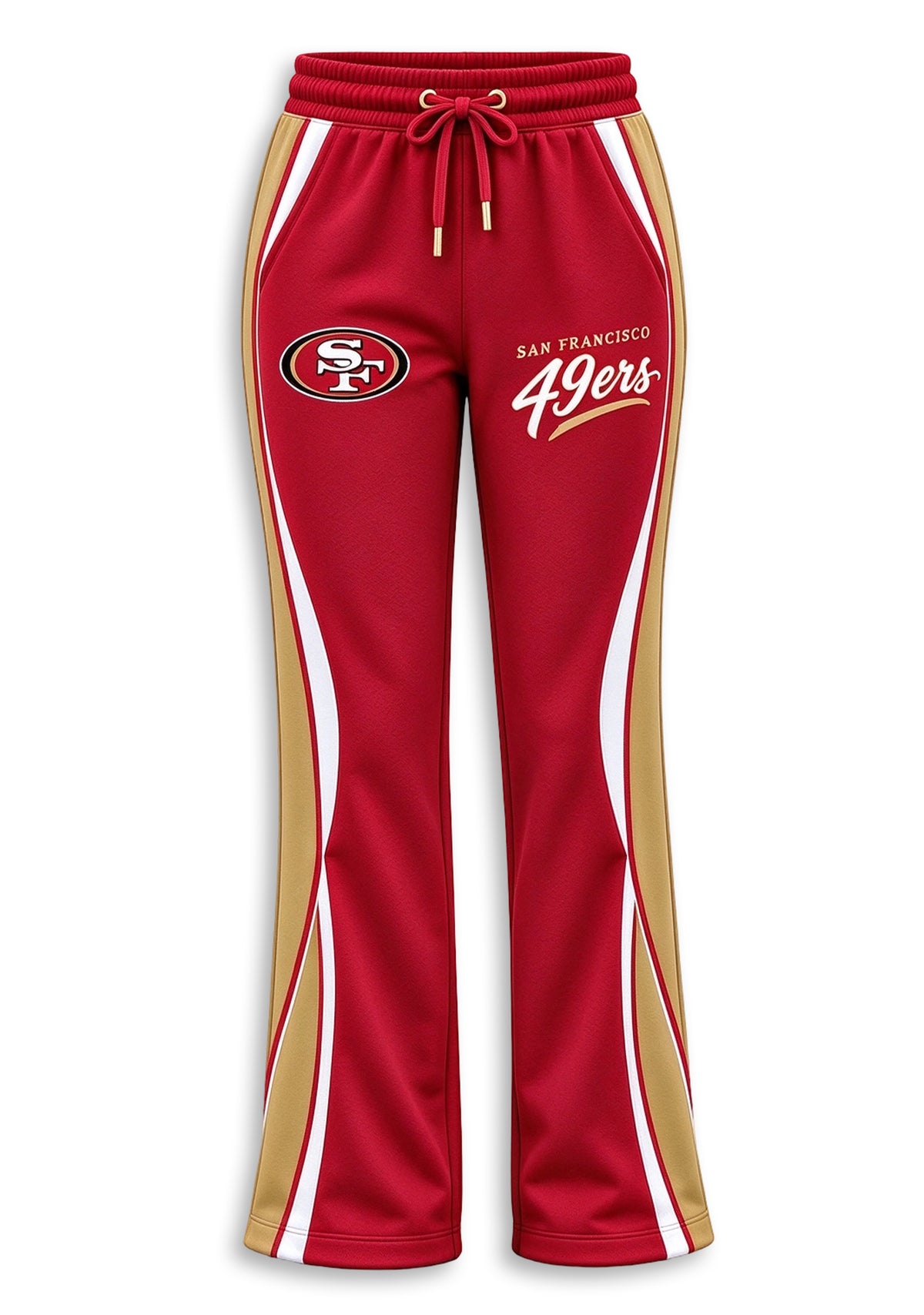 Women's San Francisco 49ers Crewneck Sweatshirt & Flared Pants 2 Piece Set