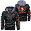 San Francisco 49ers Logo PU Faux Leather Hooded Jacket