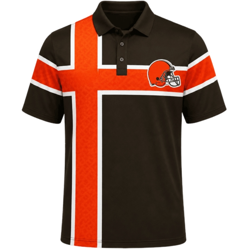 Cleveland Browns Color‑Block Fan Polo Shirt