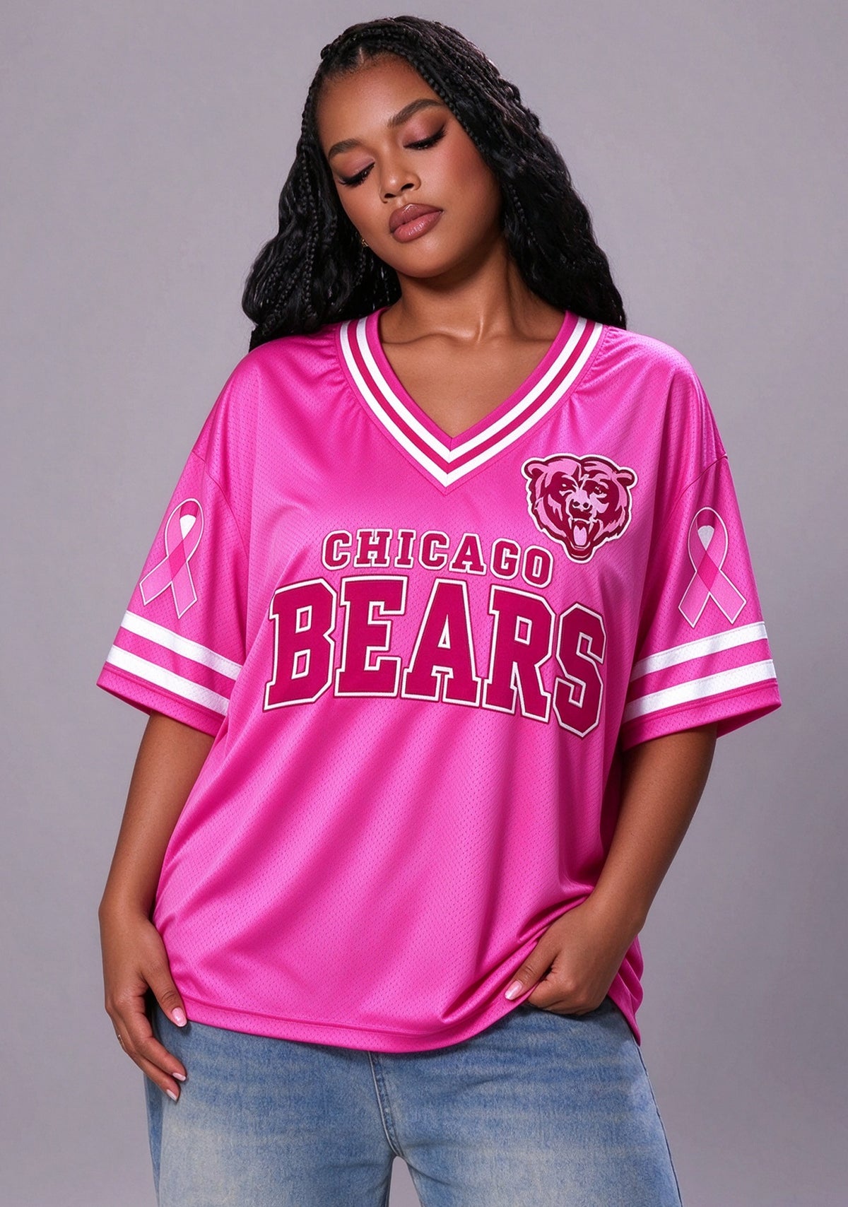 Women Chicago Bears Breast Cancer Awareness Pink Football Jersey Main image