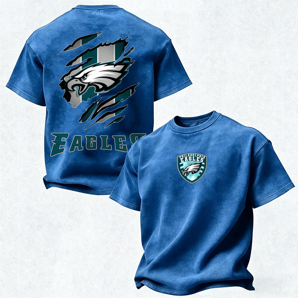 Philadelphia Eagles Printed Unisex 100% Pure Cotton Washed T-Shirt