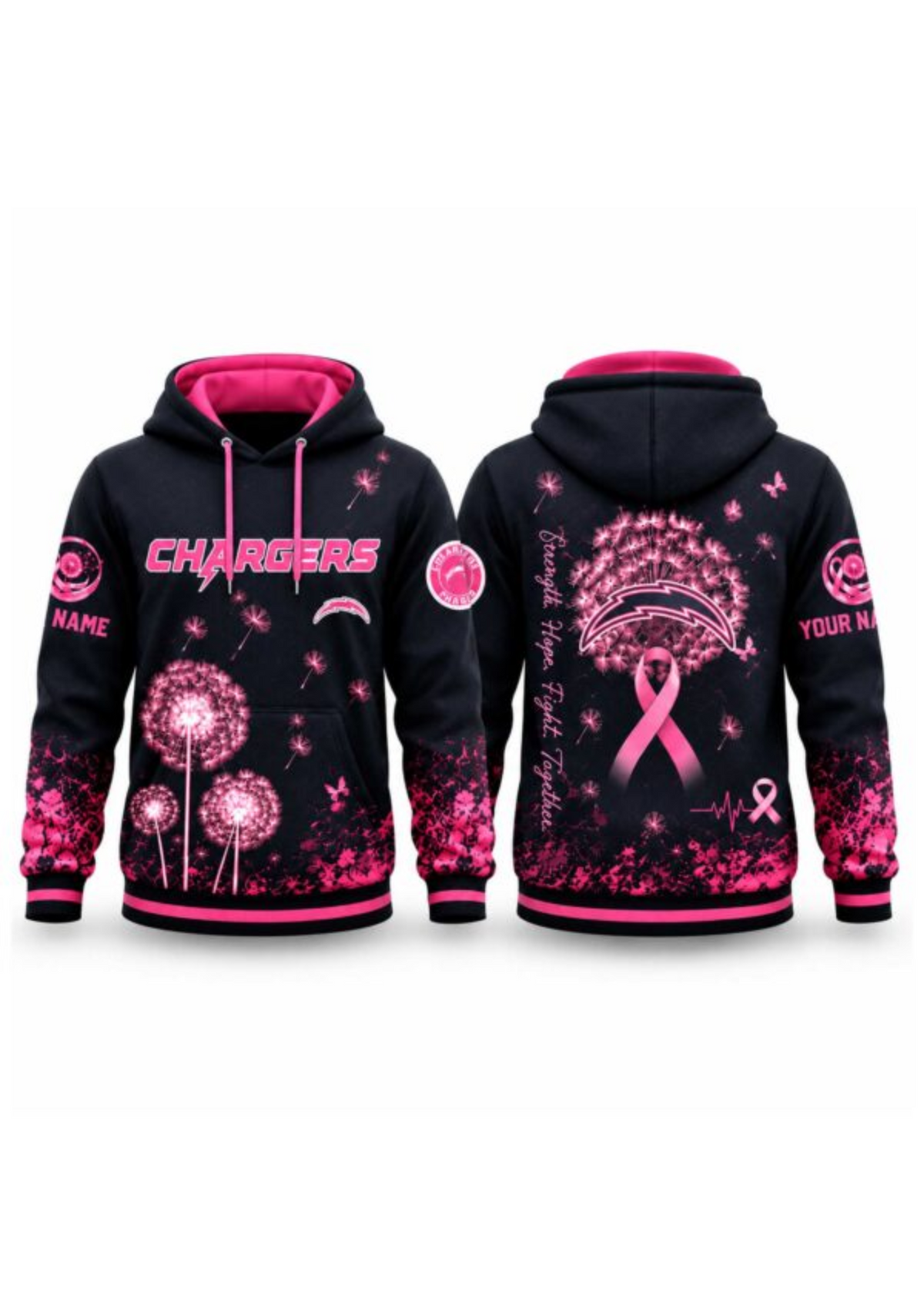 Los Angeles Chargers Breast Cancer Awareness Dandelion Hoodie Main image