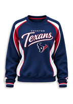 Women's Houston Texans Crewneck Sweatshirt & Flared Pants 2 Piece Set