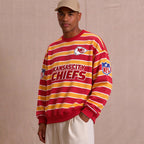 Men's Kansas City Chiefs Striped NFL Crew Neck Sweatshirt