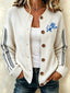 Women'S Football Printed Knitted Cardigan