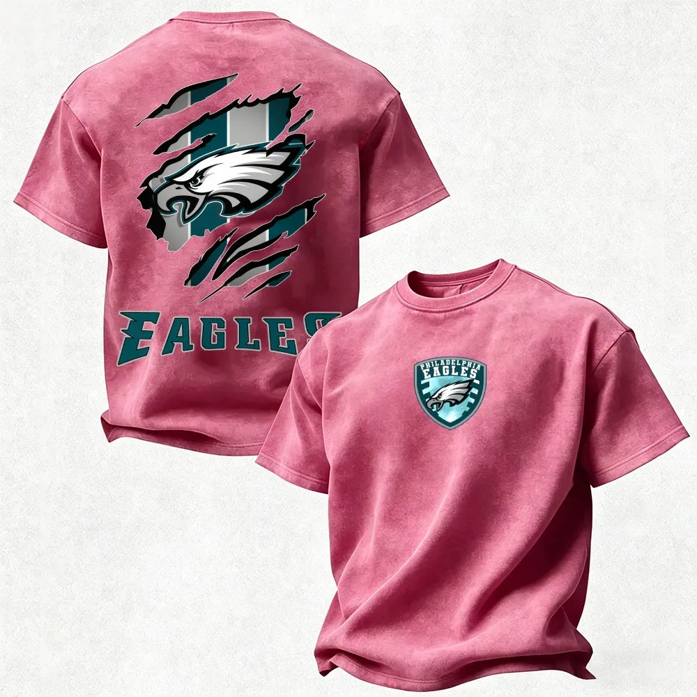 Philadelphia Eagles Printed Unisex 100% Pure Cotton Washed T-Shirt