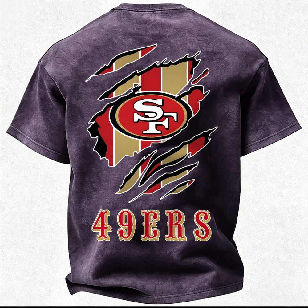 San Francisco 49ers Printed Unisex 100% Pure Cotton Washed T-Shirt