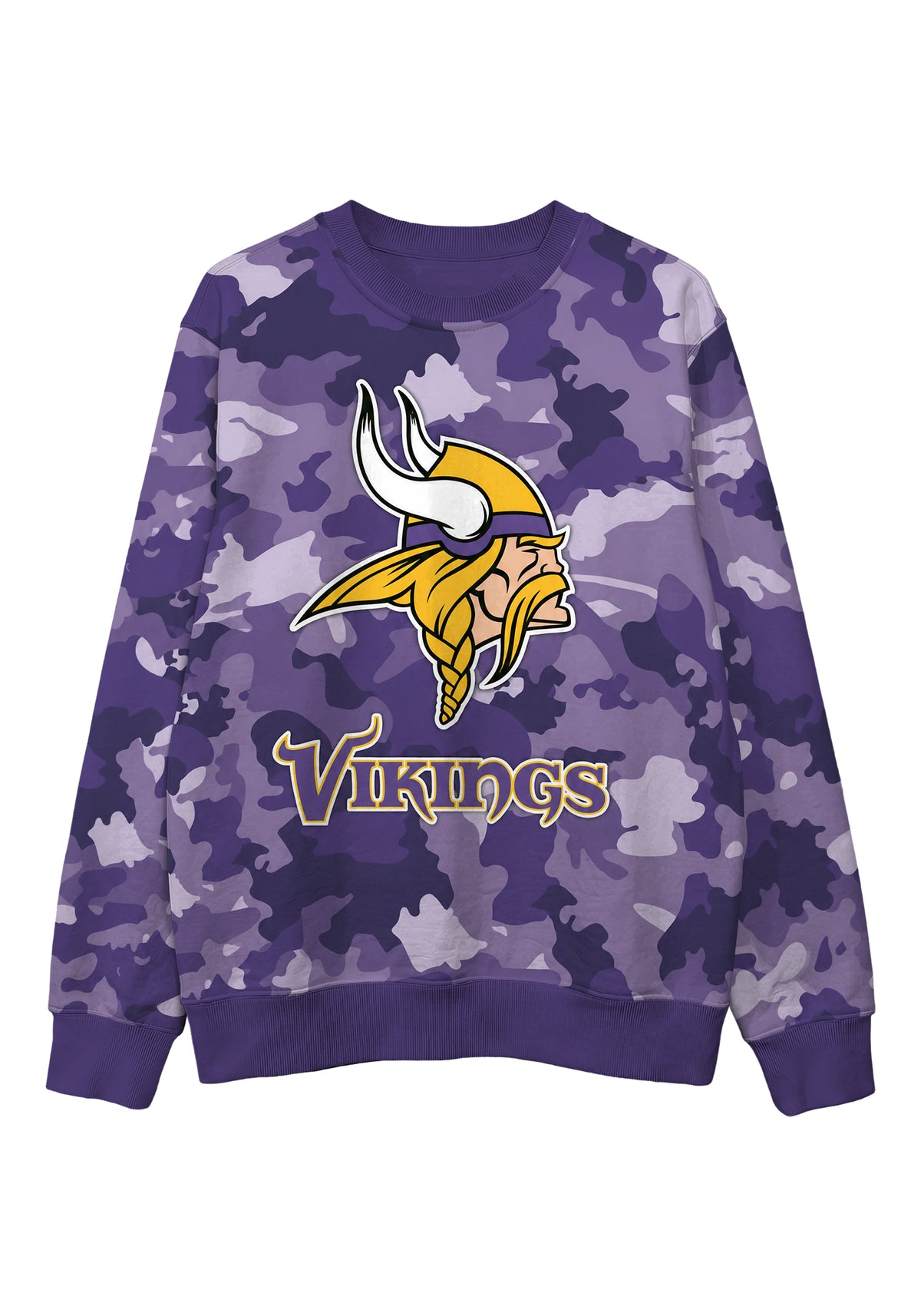 Minnesota Vikings Camo Graphic Crewneck Sweatshirt
