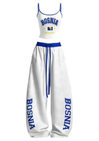 Bosnia Sarajevo Flag Tops & Elasticated Trousers Two-Piece Set