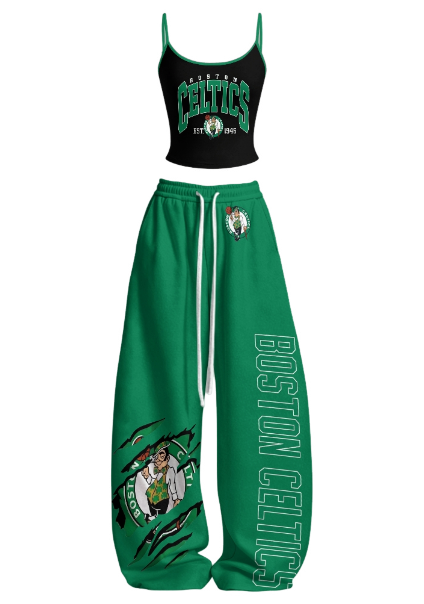 Boston Celtics Tops & Elasticated Trousers Two-Piece Set Main image