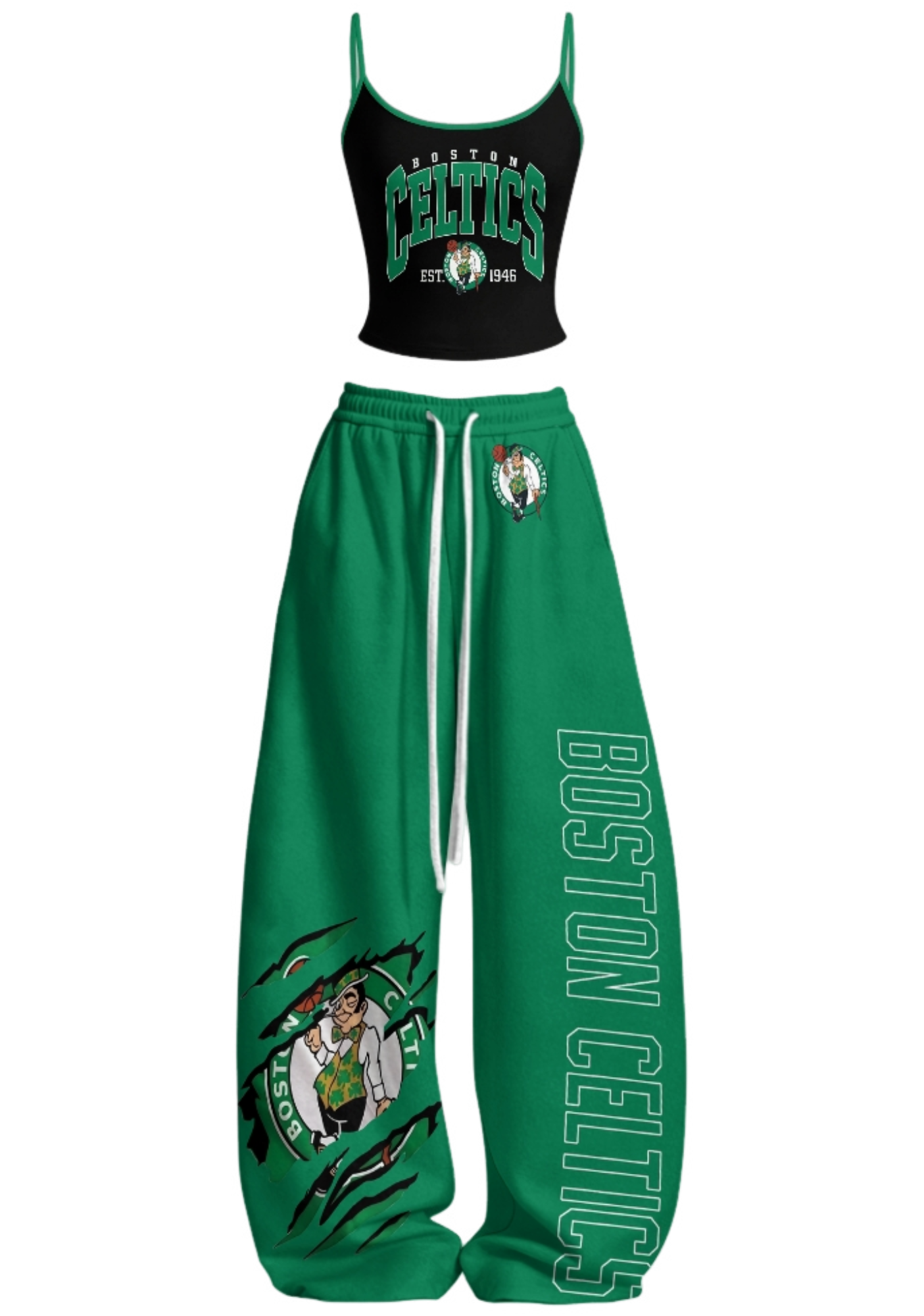 Boston Celtics Tops & Elasticated Trousers Two-Piece Set Main image