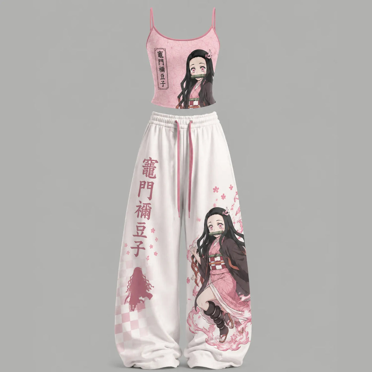 Anime Demon Slayer Top & Elasticated Trousers Two-Piece Set Main image