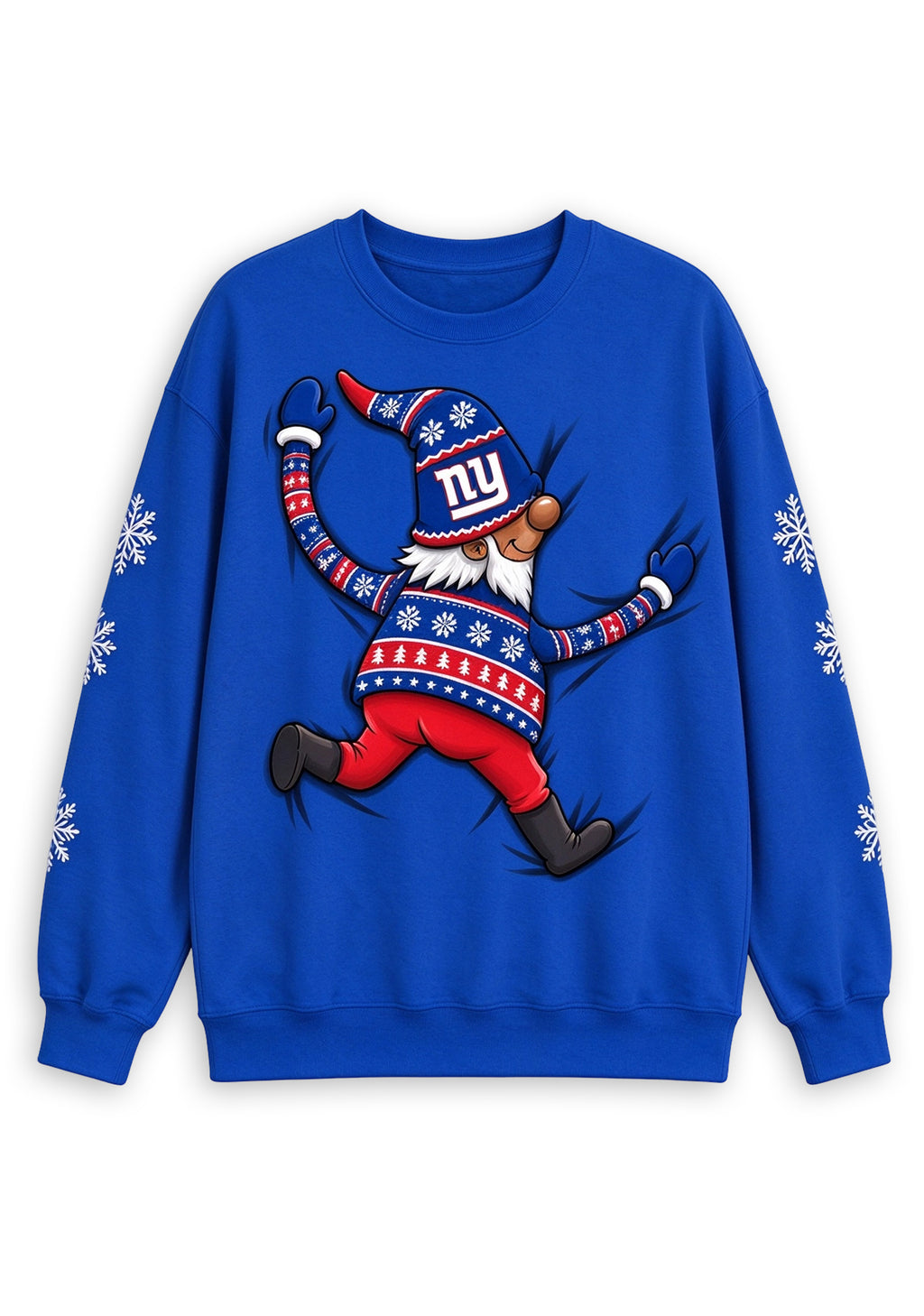 Women's New York Giants Christmas Gnome Crewneck Sweatshirt