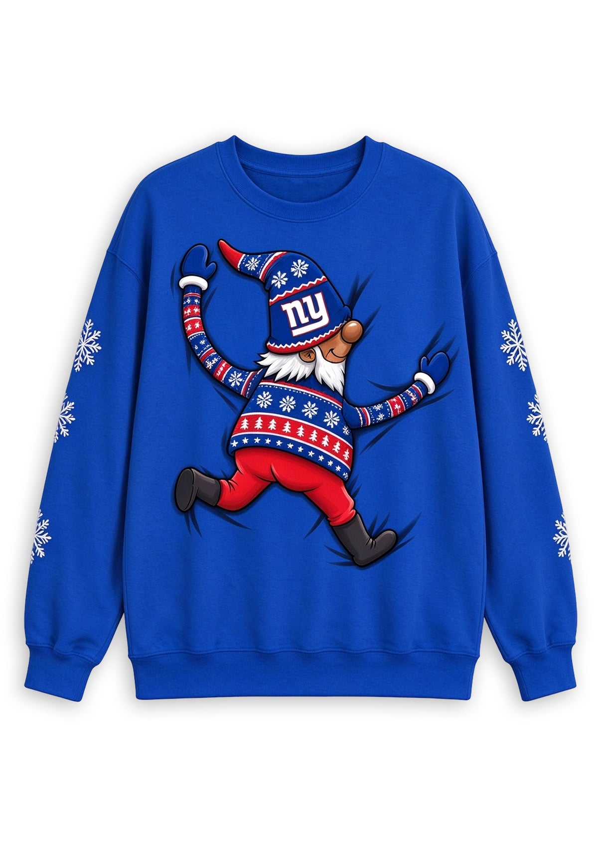Women's New York Giants Christmas Gnome Crewneck Sweatshirt